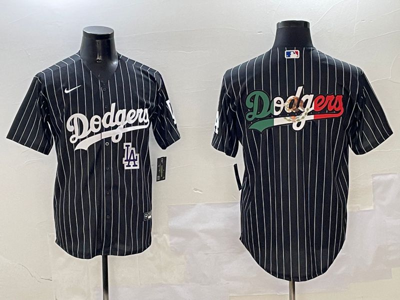 Men Los Angeles Dodgers Blank Black Stripe Jointly Name 2025 Nike MLB Jersey style 16->los angeles dodgers->MLB Jersey